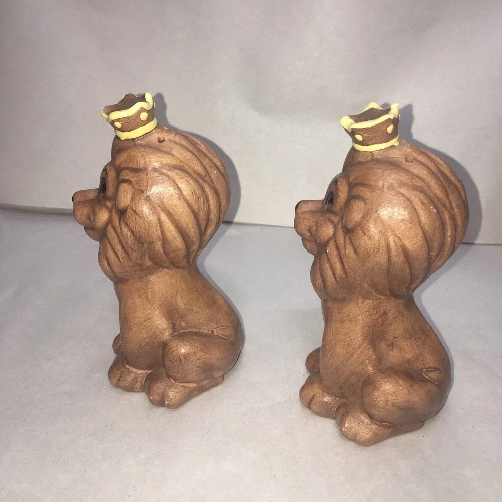 Vintage Twin Winton Lion Salt & Pepper Shakers 6.5